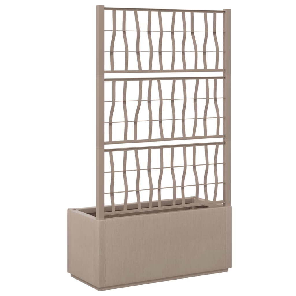 vidaXL Jardinieră de grădină cu spalier, maro deschis, 80x36x140cm, PP