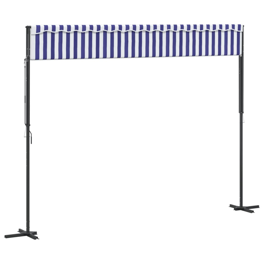 vidaXL Copertină independentă, albastru și alb, 400x300 cm textil/oțel vidaXL Copertină independentă, albastru și alb, 400x300 cm textil/oțel