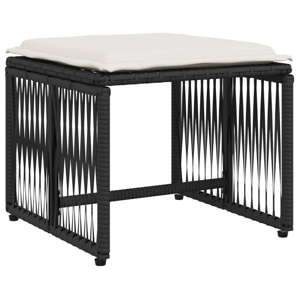 vidaXL Set mobilier de grădină cu perne, 7 piese, negru, poliratan vidaXL Set mobilier de grădină cu perne, 7 piese, negru, poliratan