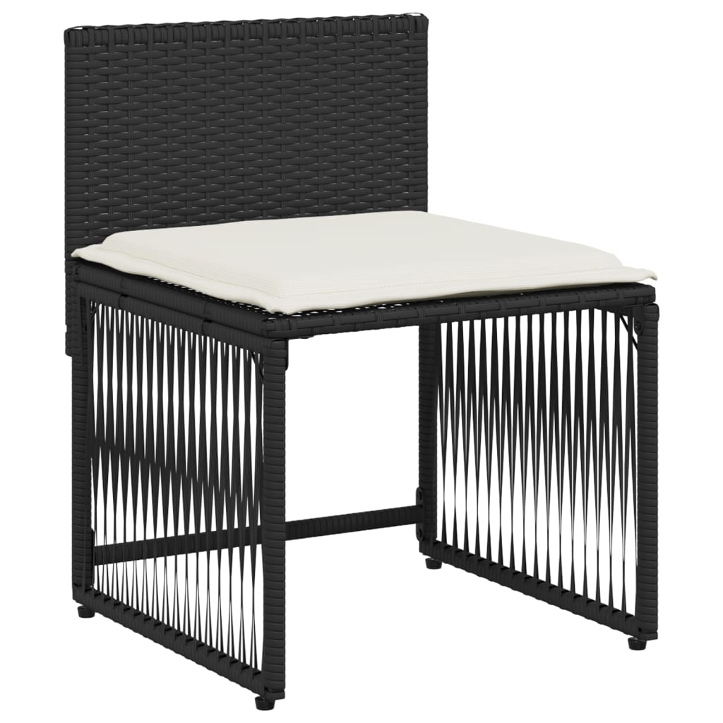 vidaXL Set mobilier de grădină cu perne, 7 piese, negru, poliratan vidaXL Set mobilier de grădină cu perne, 7 piese, negru, poliratan