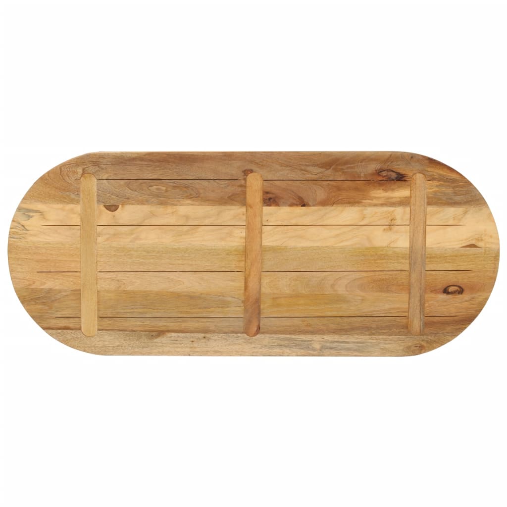 vidaXL Blat de masă oval, 120x50x2,5 cm, lemn masiv mango brut