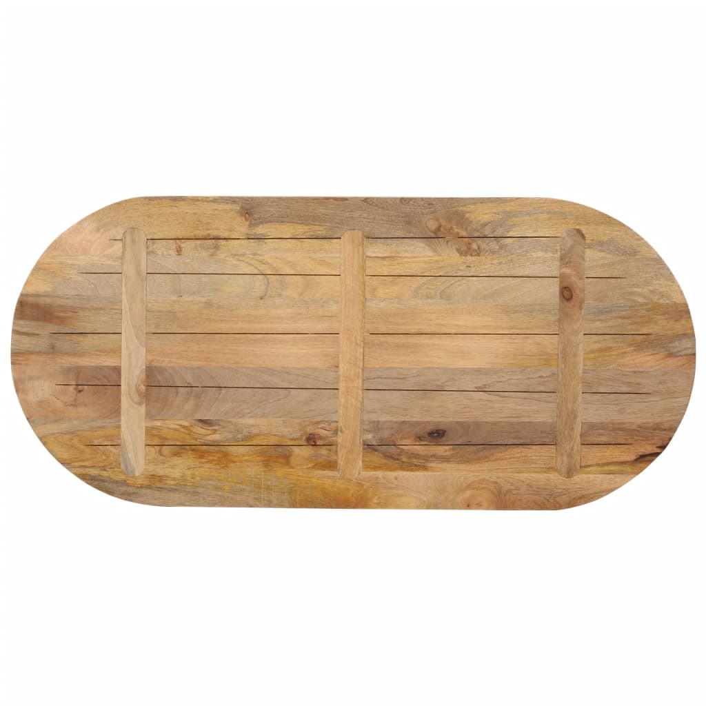 vidaXL Blat de masă oval, 90x40x3,8 cm, lemn masiv de mango