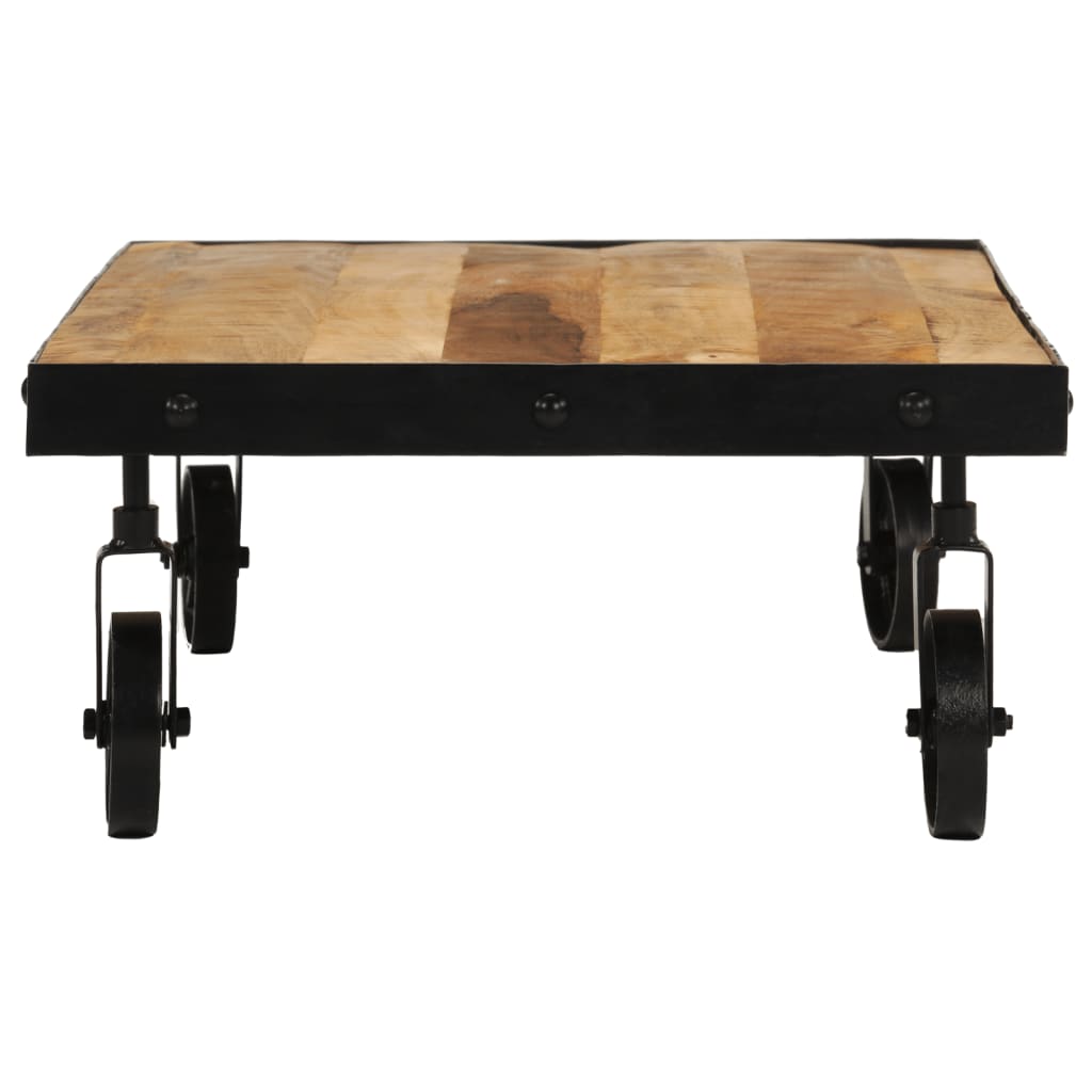 vidaXL Măsuță de cafea cu roți, 100x55x26 cm, lemn masiv de mango