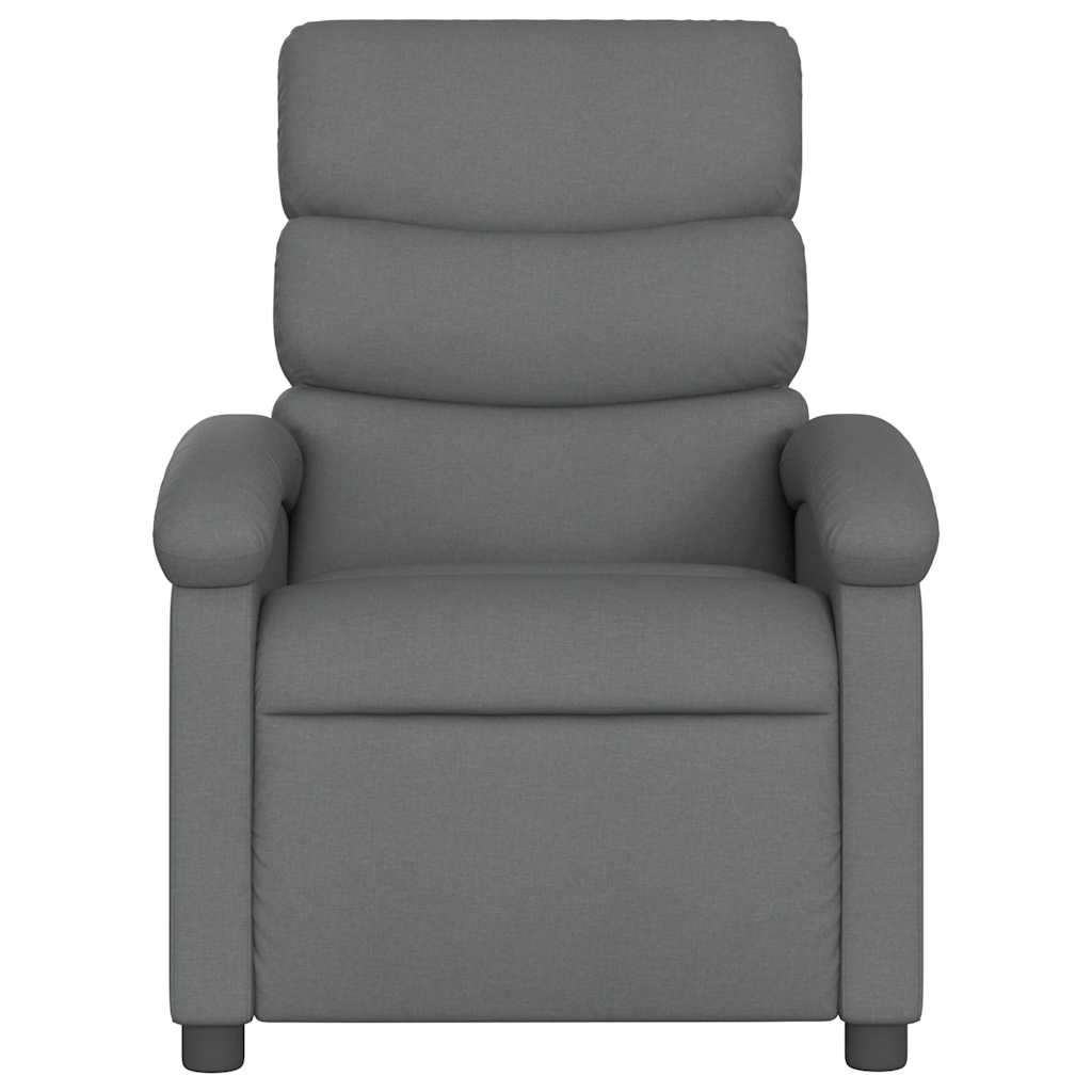 vidaXL Fotoliu rabatabil, gri închis, material textil