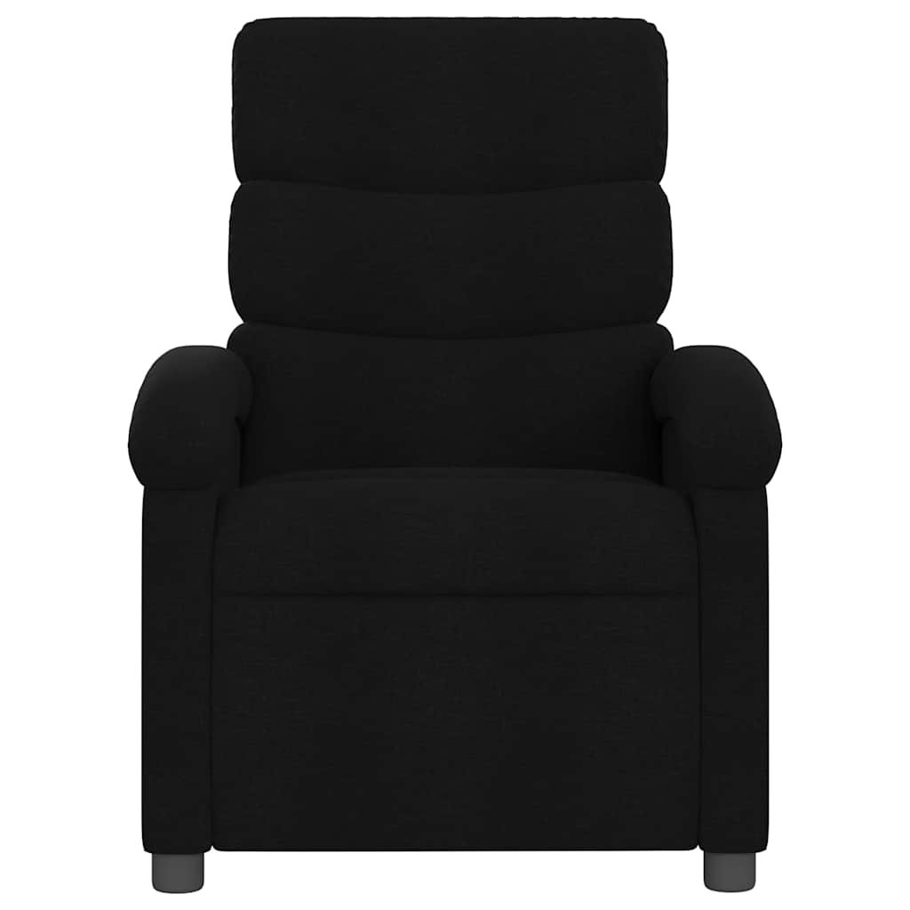vidaXL Fotoliu rabatabil, negru, material textil vidaXL Fotoliu rabatabil, negru, material textil