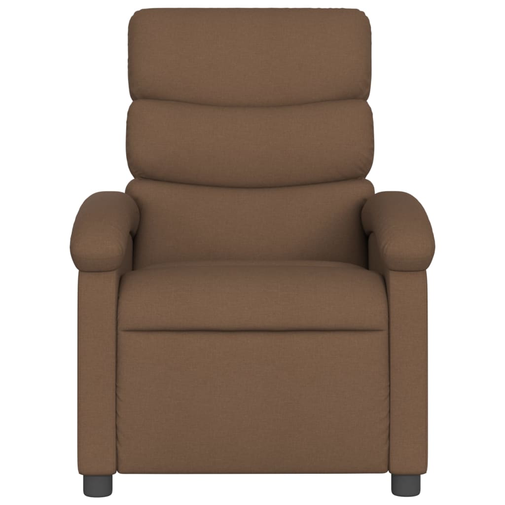 vidaXL Fotoliu rabatabil, maro, material textil