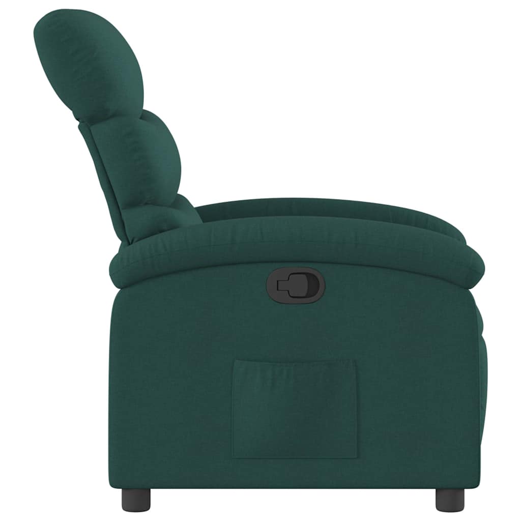 vidaXL Fotoliu rabatabil, verde închis, material textil vidaXL Fotoliu rabatabil, verde închis, material textil
