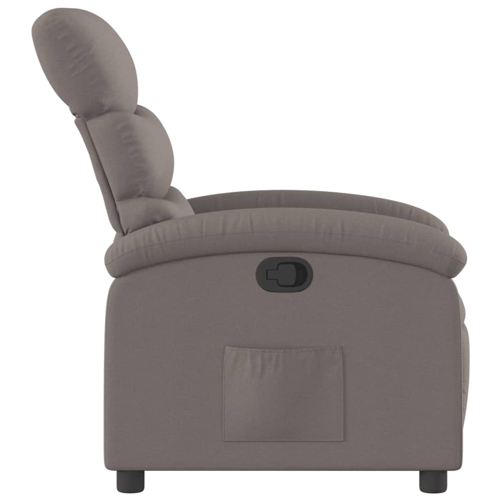 vidaXL Fotoliu rabatabil, gri taupe, material textil