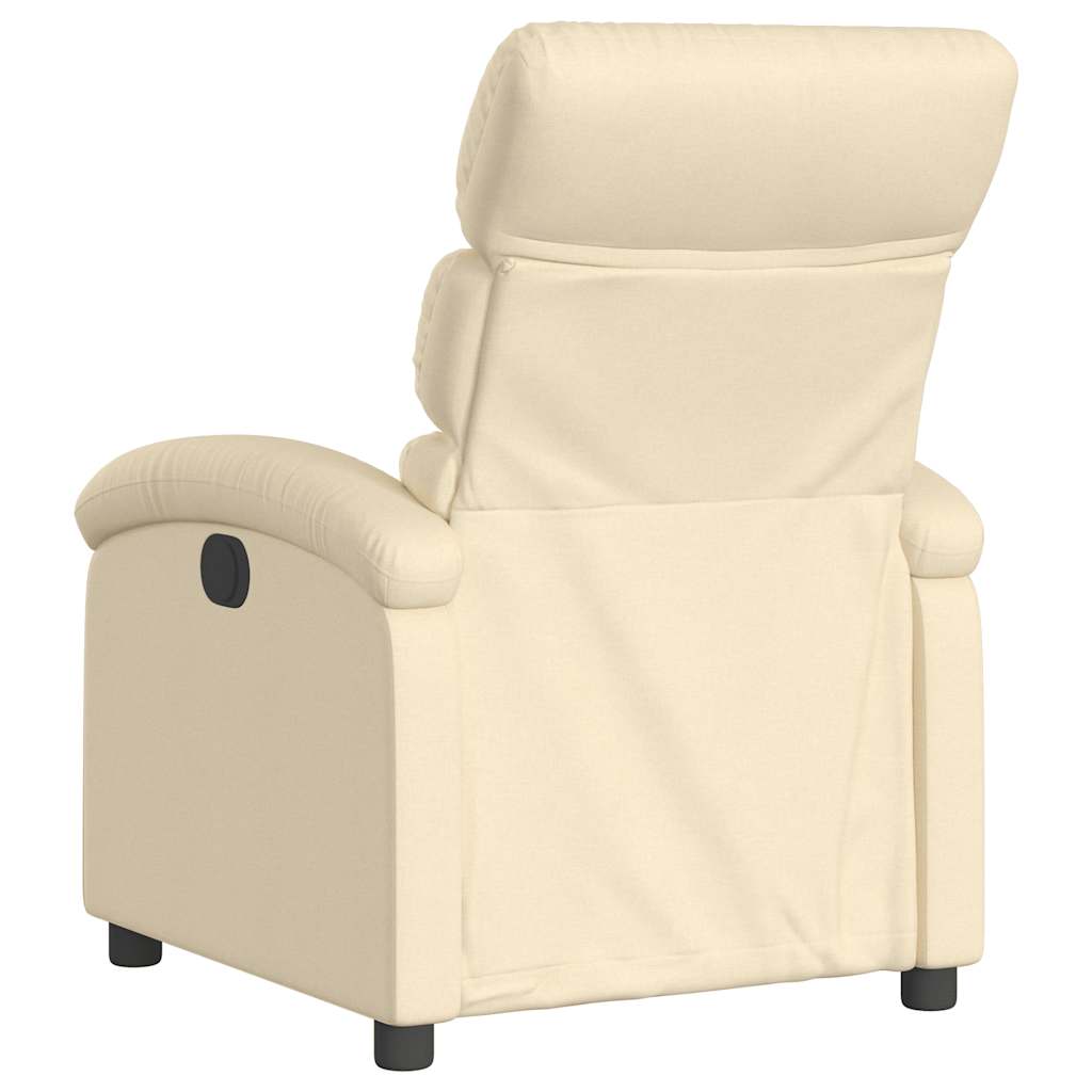 vidaXL Fotoliu rabatabil, crem, material textil
