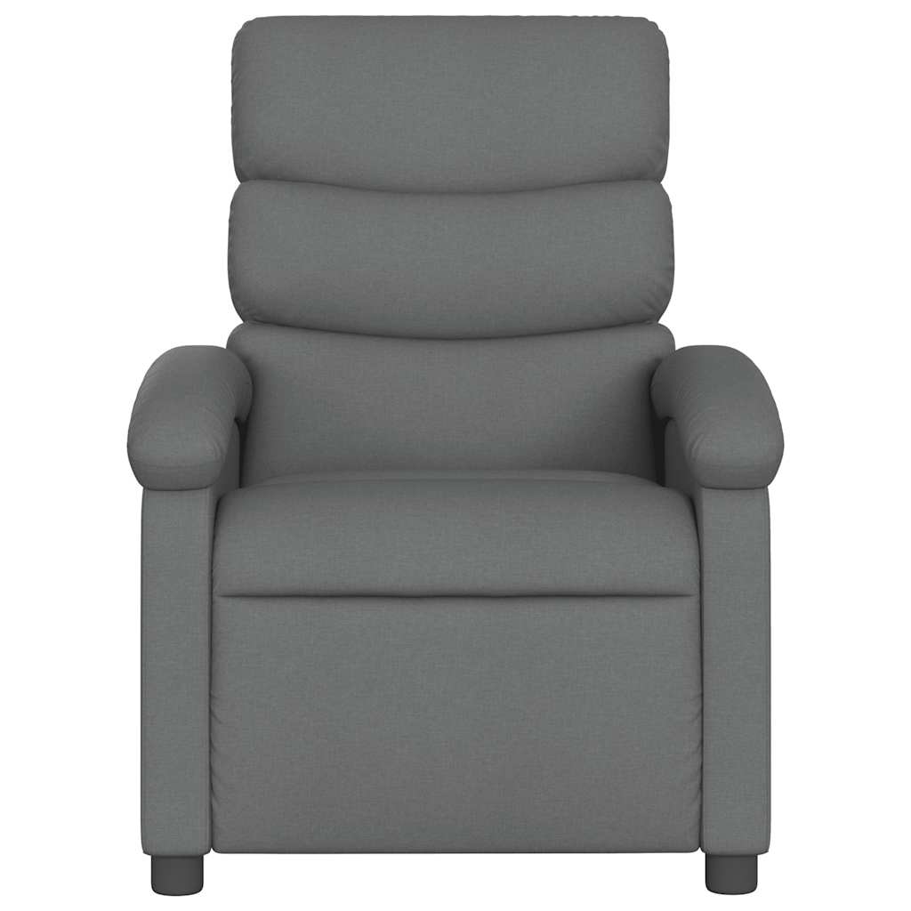 vidaXL Fotoliu de masaj rabatabil, gri închis, material textil vidaXL Fotoliu de masaj rabatabil, gri închis, material textil