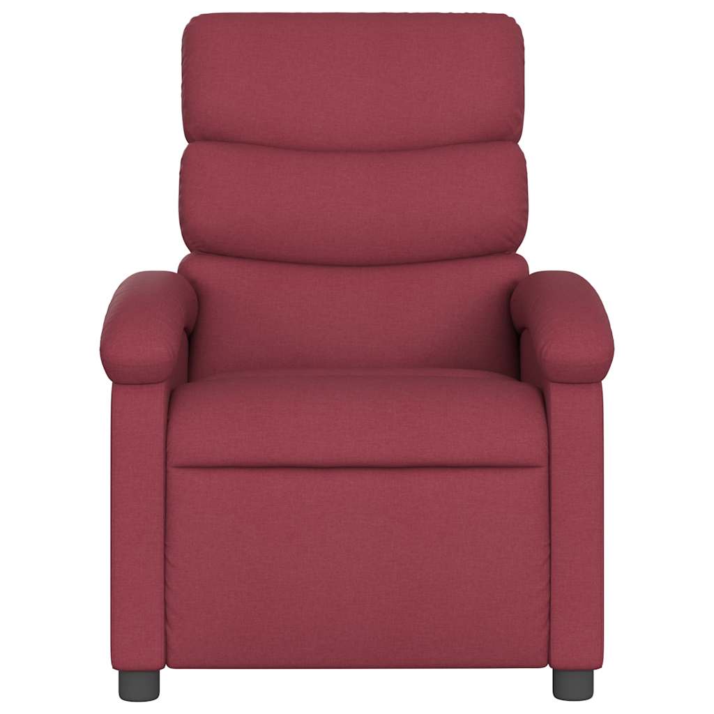 vidaXL Fotoliu de masaj rabatabil, roșu vin, material textil vidaXL Fotoliu de masaj rabatabil, roșu vin, material textil