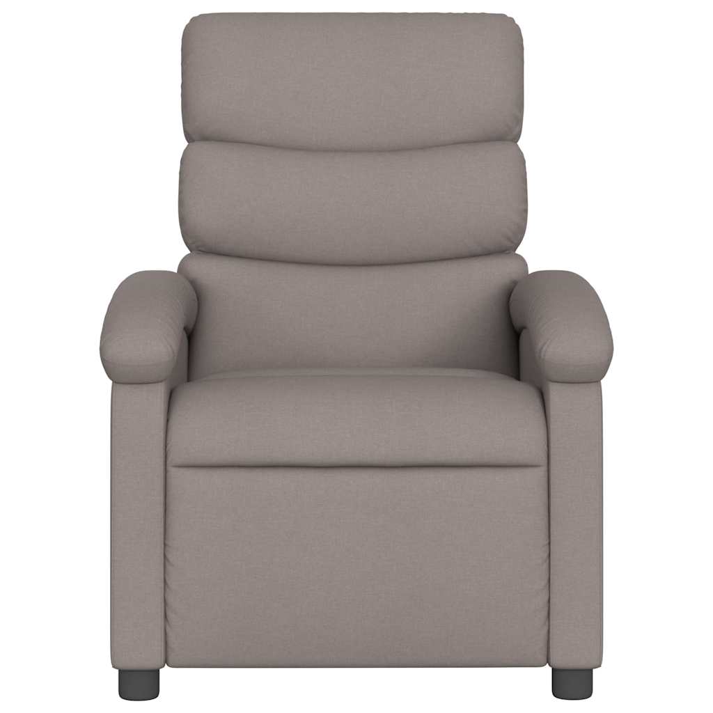 vidaXL Fotoliu de masaj rabatabil, gri taupe, material textil