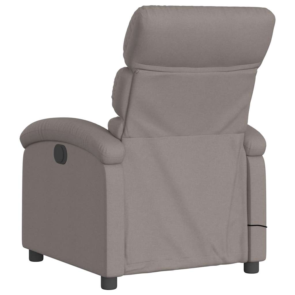 vidaXL Fotoliu de masaj rabatabil, gri taupe, material textil