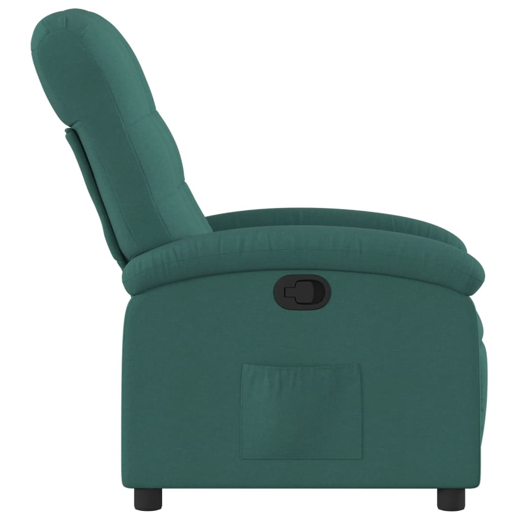 vidaXL Fotoliu rabatabil, verde închis, material textil vidaXL Fotoliu rabatabil, verde închis, material textil