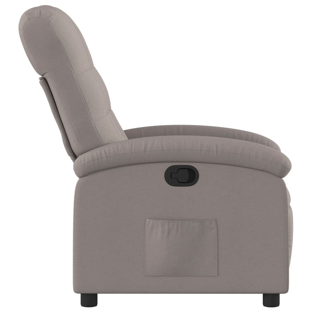 vidaXL Fotoliu rabatabil, gri taupe, material textil