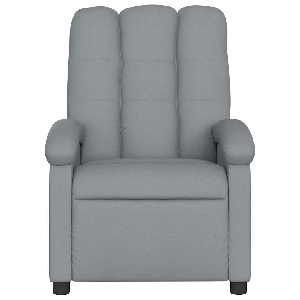 vidaXL Fotoliu de masaj rabatabil, gri deschis, textil vidaXL Fotoliu de masaj rabatabil, gri deschis, textil
