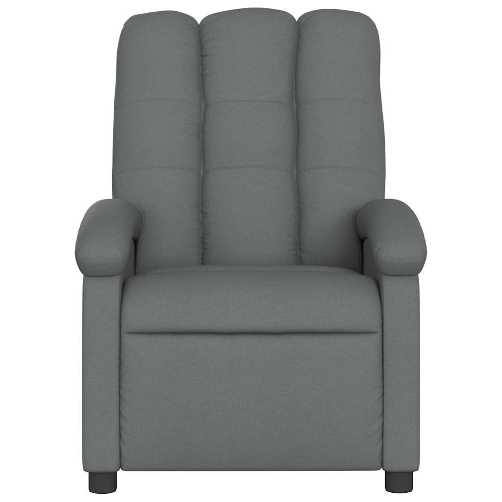 vidaXL Fotoliu de masaj rabatabil, gri închis, material textil vidaXL Fotoliu de masaj rabatabil, gri închis, material textil