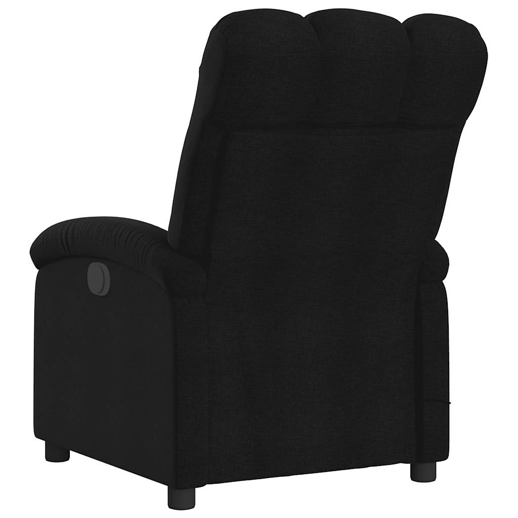 vidaXL Fotoliu de masaj rabatabil, negru, material textil vidaXL Fotoliu de masaj rabatabil, negru, material textil