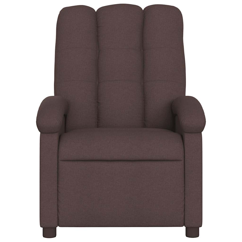 vidaXL Fotoliu de masaj rabatabil, maro închis, material textil vidaXL Fotoliu de masaj rabatabil, maro închis, material textil