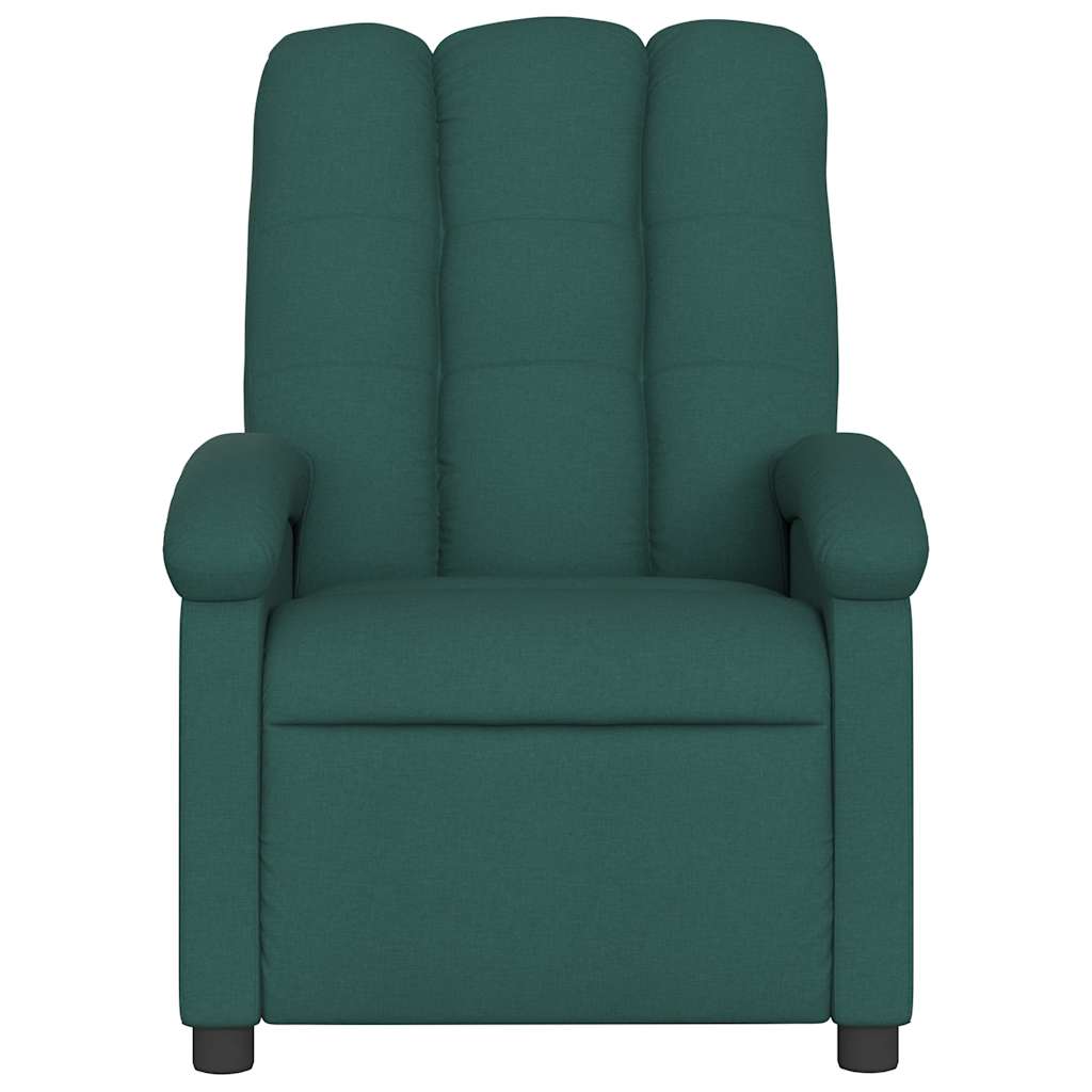 vidaXL Fotoliu de masaj rabatabil, verde închis, material textil vidaXL Fotoliu de masaj rabatabil, verde închis, material textil