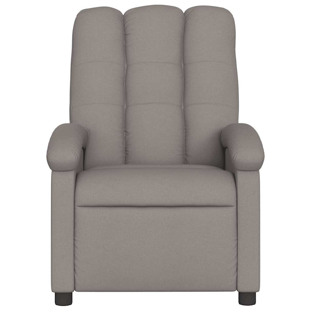 vidaXL Fotoliu de masaj rabatabil, gri taupe, material textil