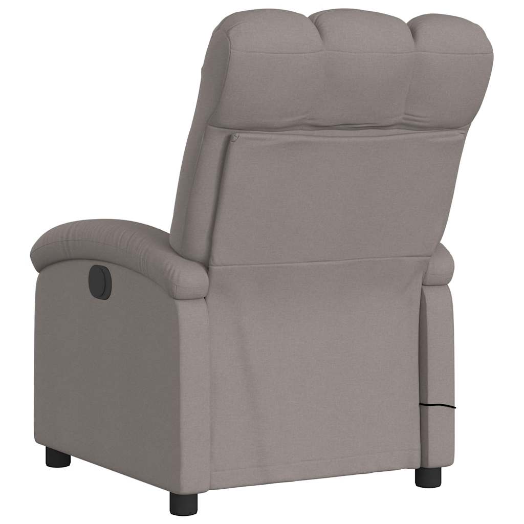 vidaXL Fotoliu de masaj rabatabil, gri taupe, material textil