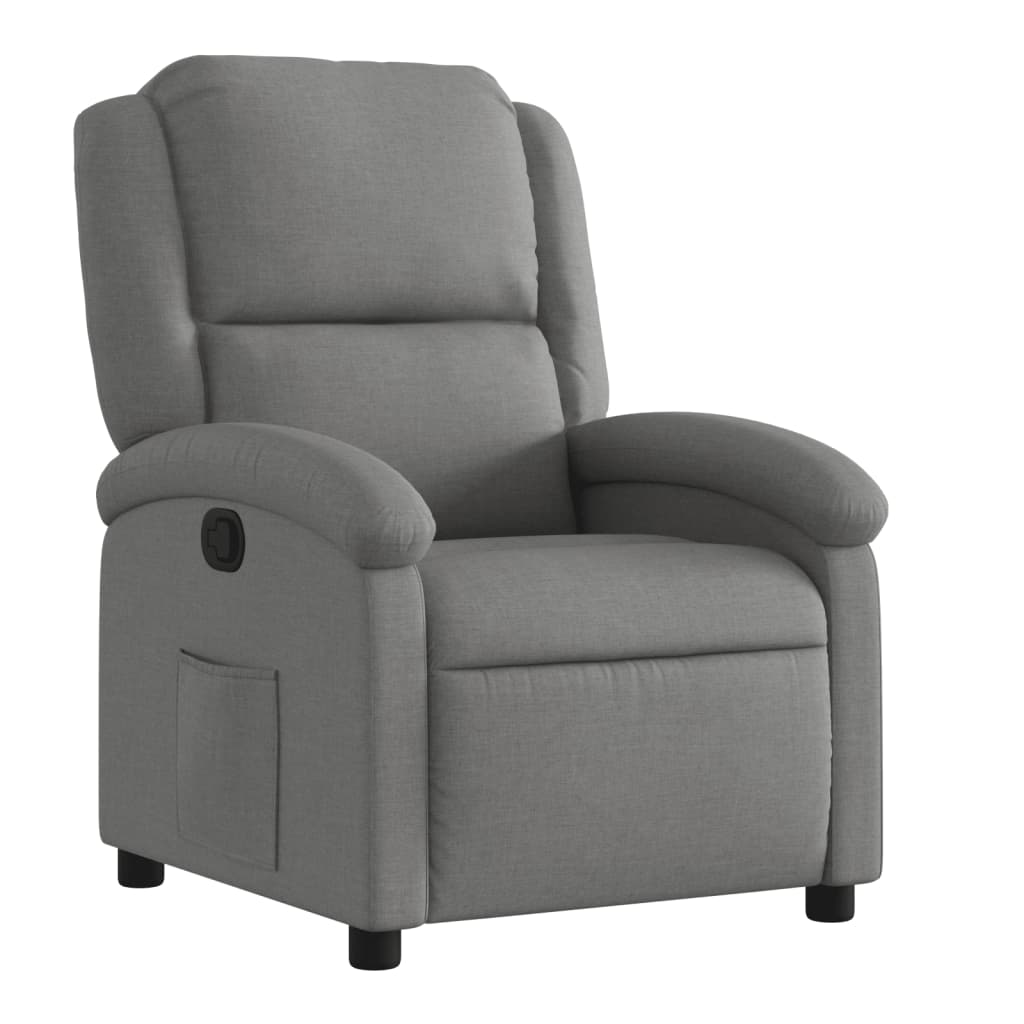 vidaXL Fotoliu rabatabil, gri închis, material textil