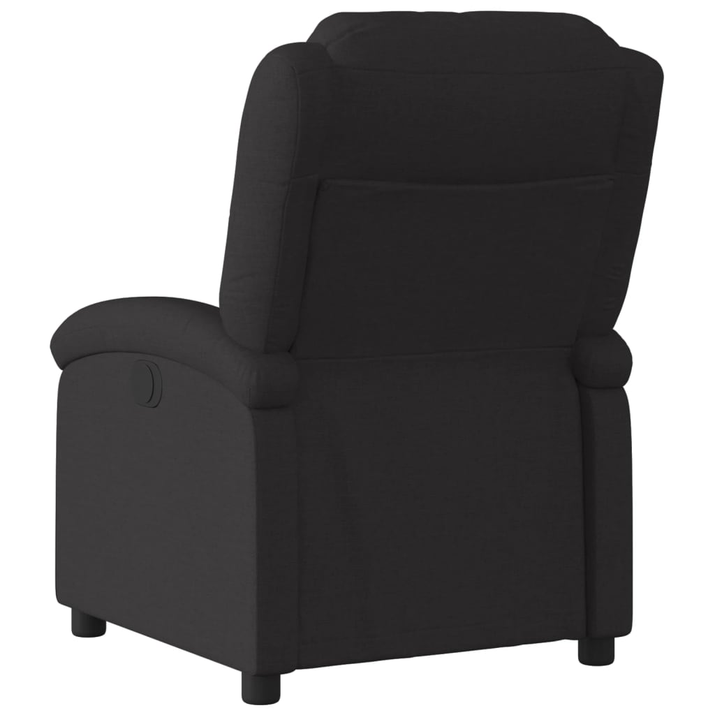 vidaXL Fotoliu rabatabil, negru, material textil vidaXL Fotoliu rabatabil, negru, material textil