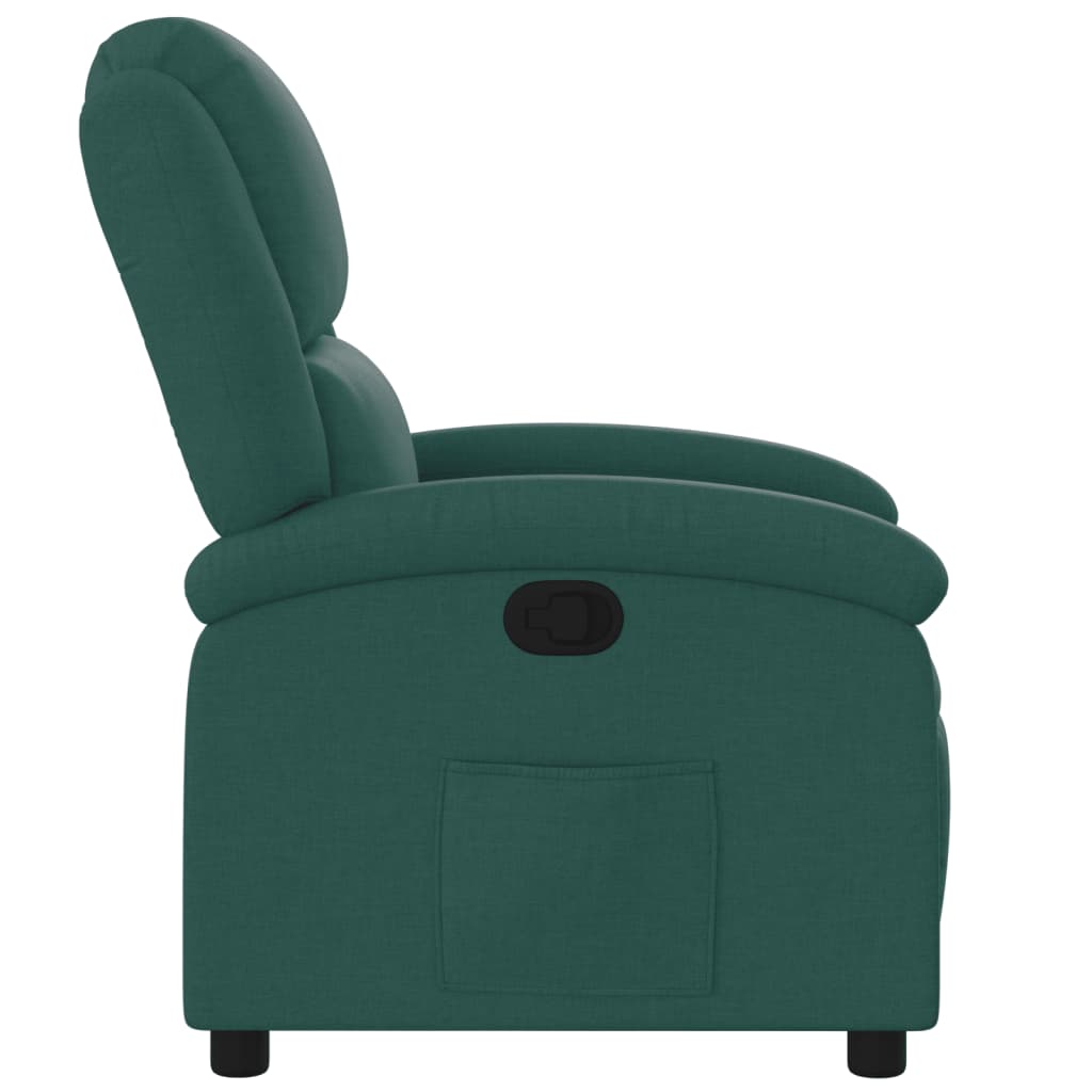 vidaXL Fotoliu rabatabil, verde închis, material textil vidaXL Fotoliu rabatabil, verde închis, material textil