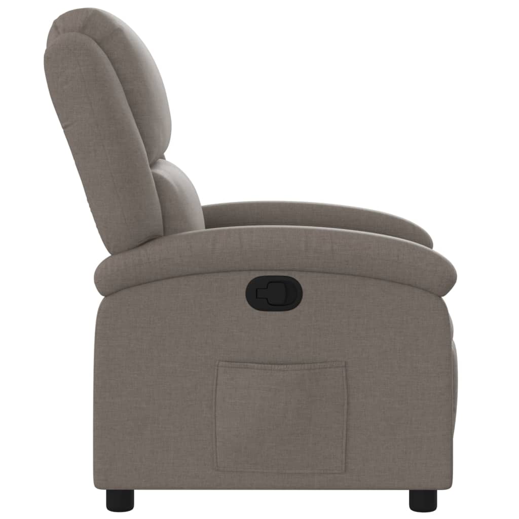 vidaXL Fotoliu rabatabil, gri taupe, material textil