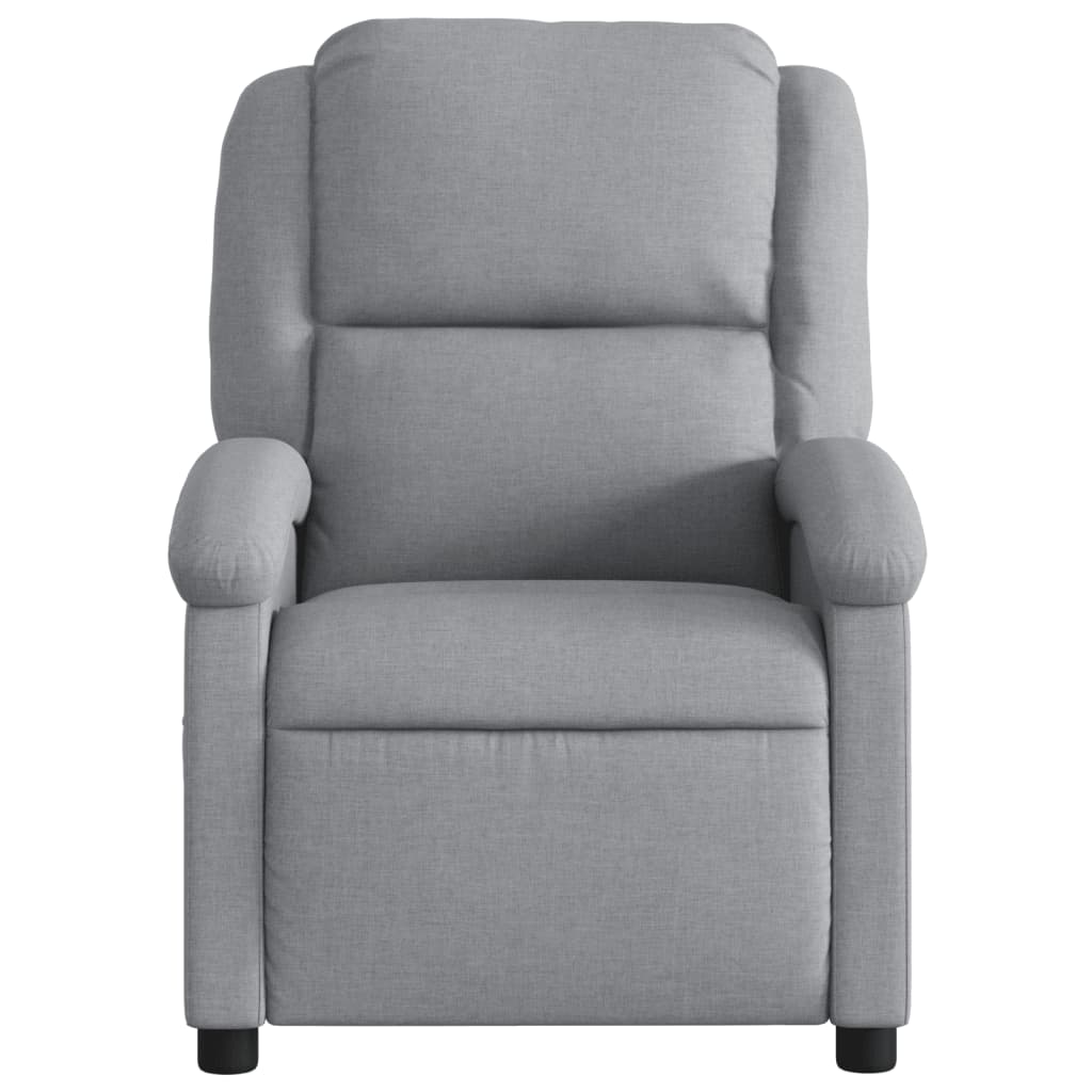 vidaXL Fotoliu de masaj rabatabil, gri deschis, textil vidaXL Fotoliu de masaj rabatabil, gri deschis, textil