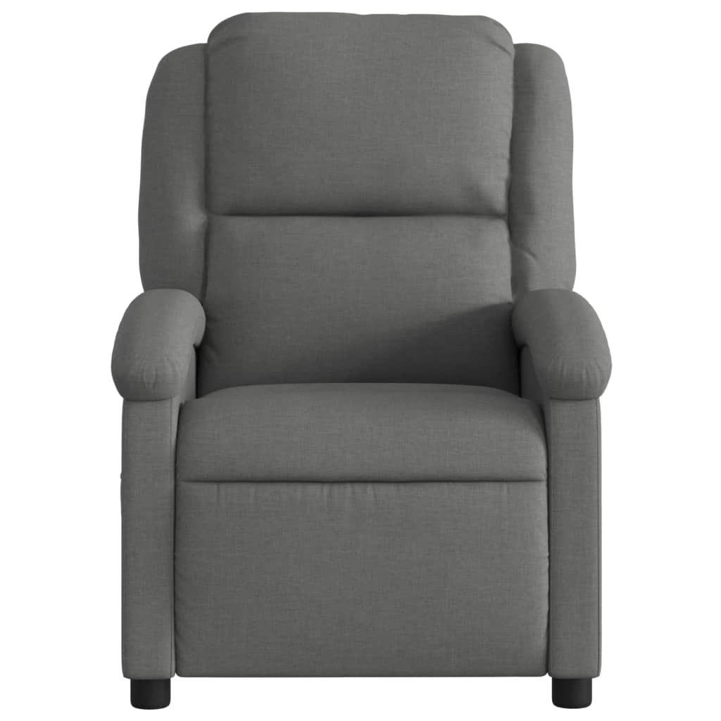 vidaXL Fotoliu de masaj rabatabil, gri închis, material textil