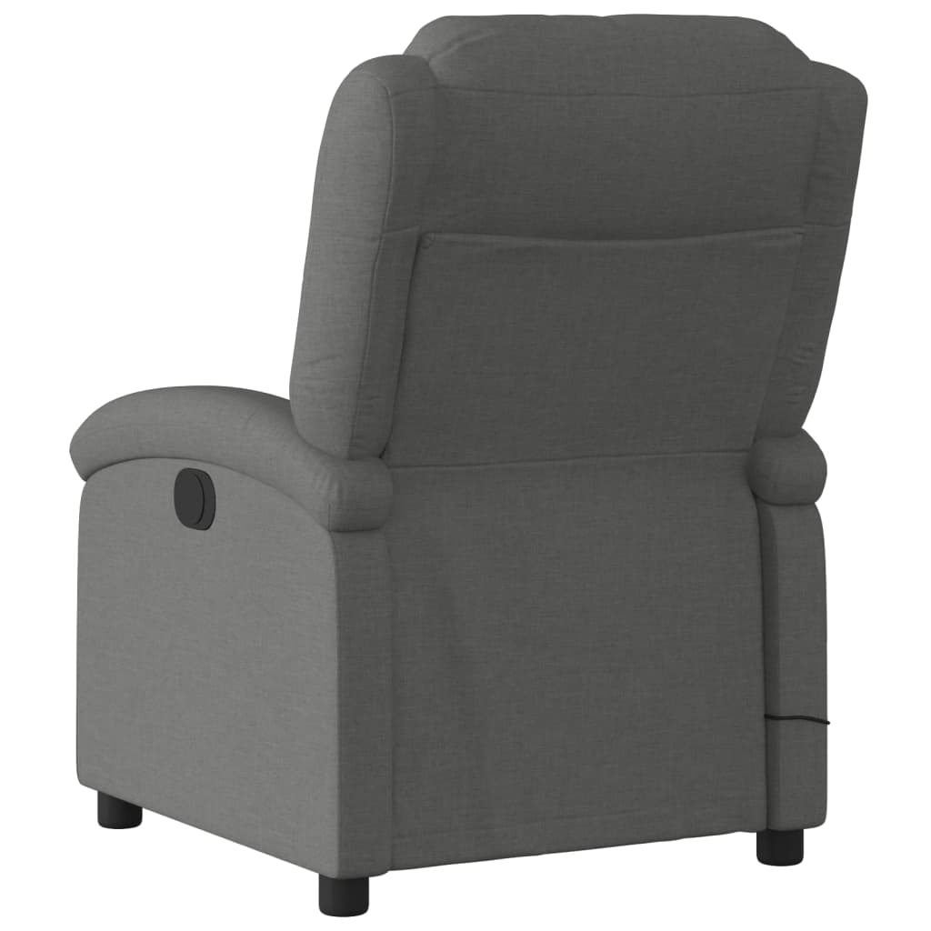 vidaXL Fotoliu de masaj rabatabil, gri închis, material textil