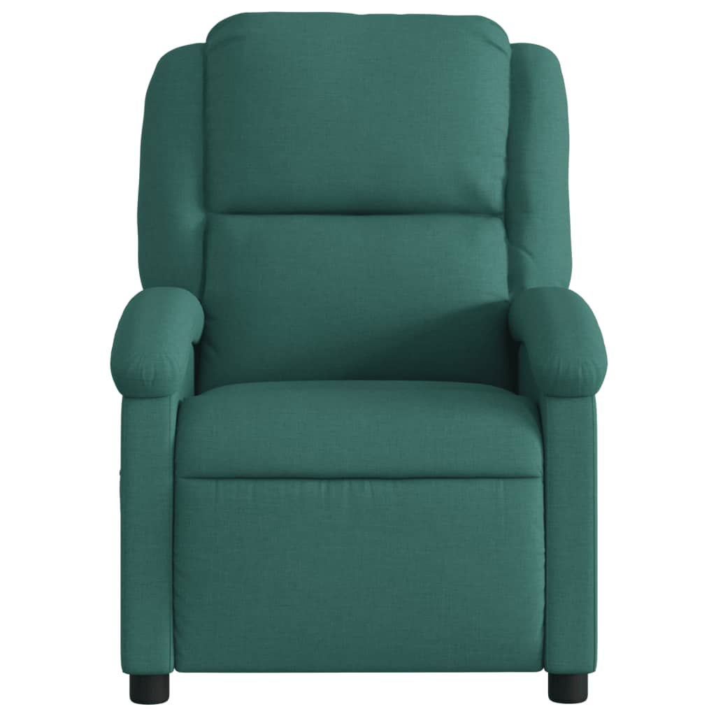 vidaXL Fotoliu de masaj rabatabil, verde închis, material textil vidaXL Fotoliu de masaj rabatabil, verde închis, material textil