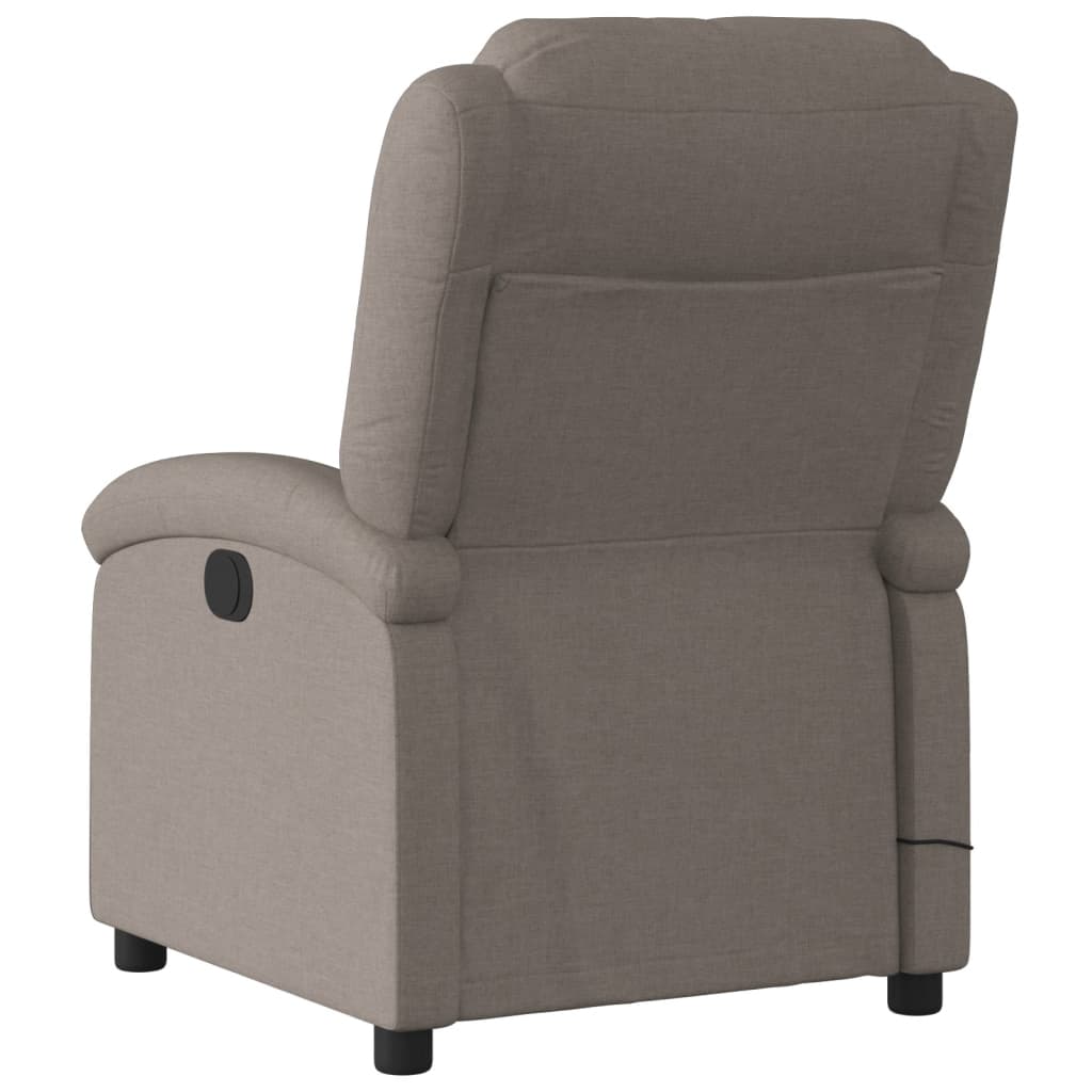 vidaXL Fotoliu de masaj rabatabil, gri taupe, material textil vidaXL Fotoliu de masaj rabatabil, gri taupe, material textil