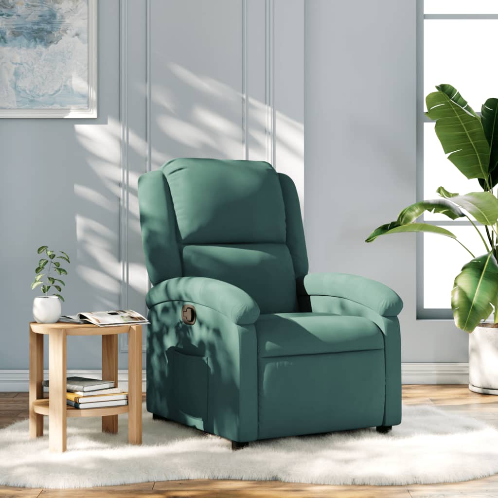 vidaXL Fotoliu rabatabil, verde închis, catifea vidaXL Fotoliu rabatabil, verde închis, catifea