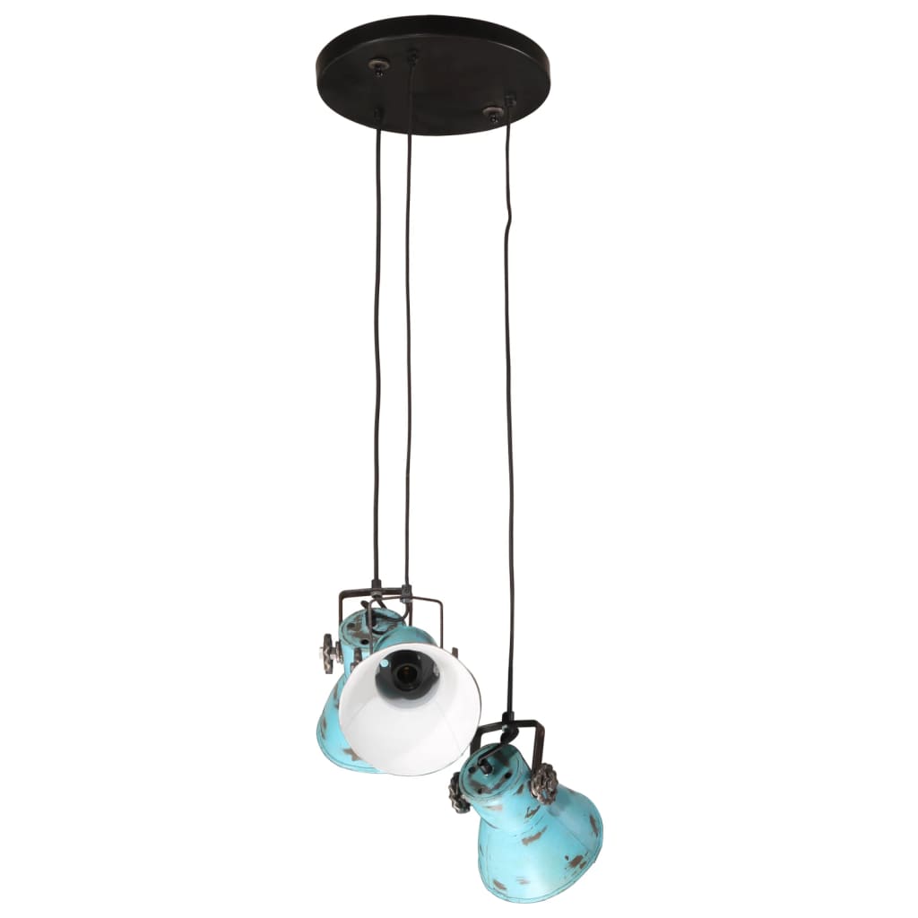 vidaXL Lampă suspendată 25 W, albastru uzat, 30x30x100 cm, E27 vidaXL Lampă suspendată 25 W, albastru uzat, 30x30x100 cm, E27