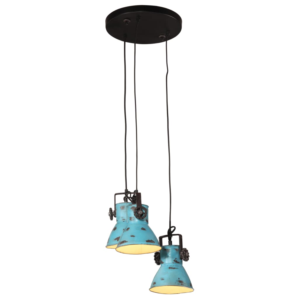 vidaXL Lampă suspendată 25 W, albastru uzat, 30x30x100 cm, E27 vidaXL Lampă suspendată 25 W, albastru uzat, 30x30x100 cm, E27