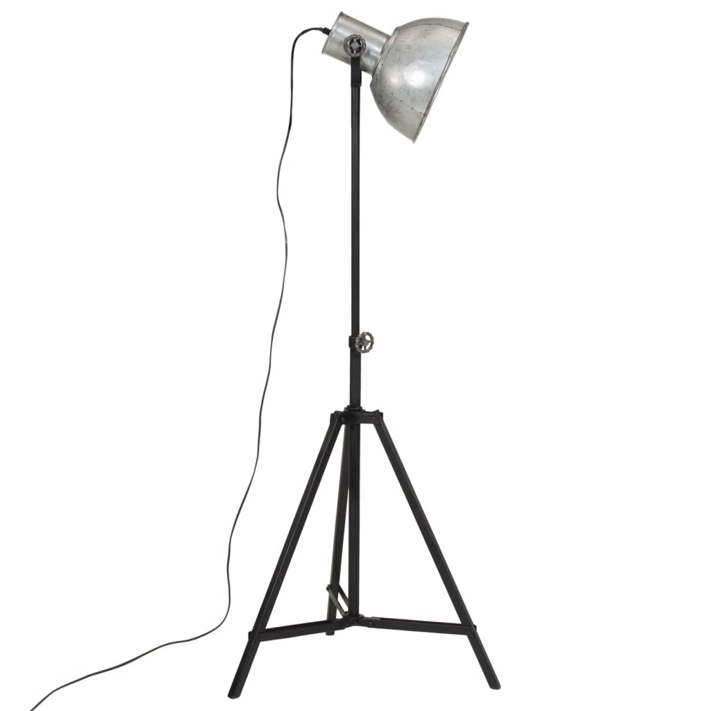 vidaXL Lampă de podea 25 W, argintiu vintage, 61x61x90/150 cm, E27 vidaXL Lampă de podea 25 W, argintiu vintage, 61x61x90/150 cm, E27
