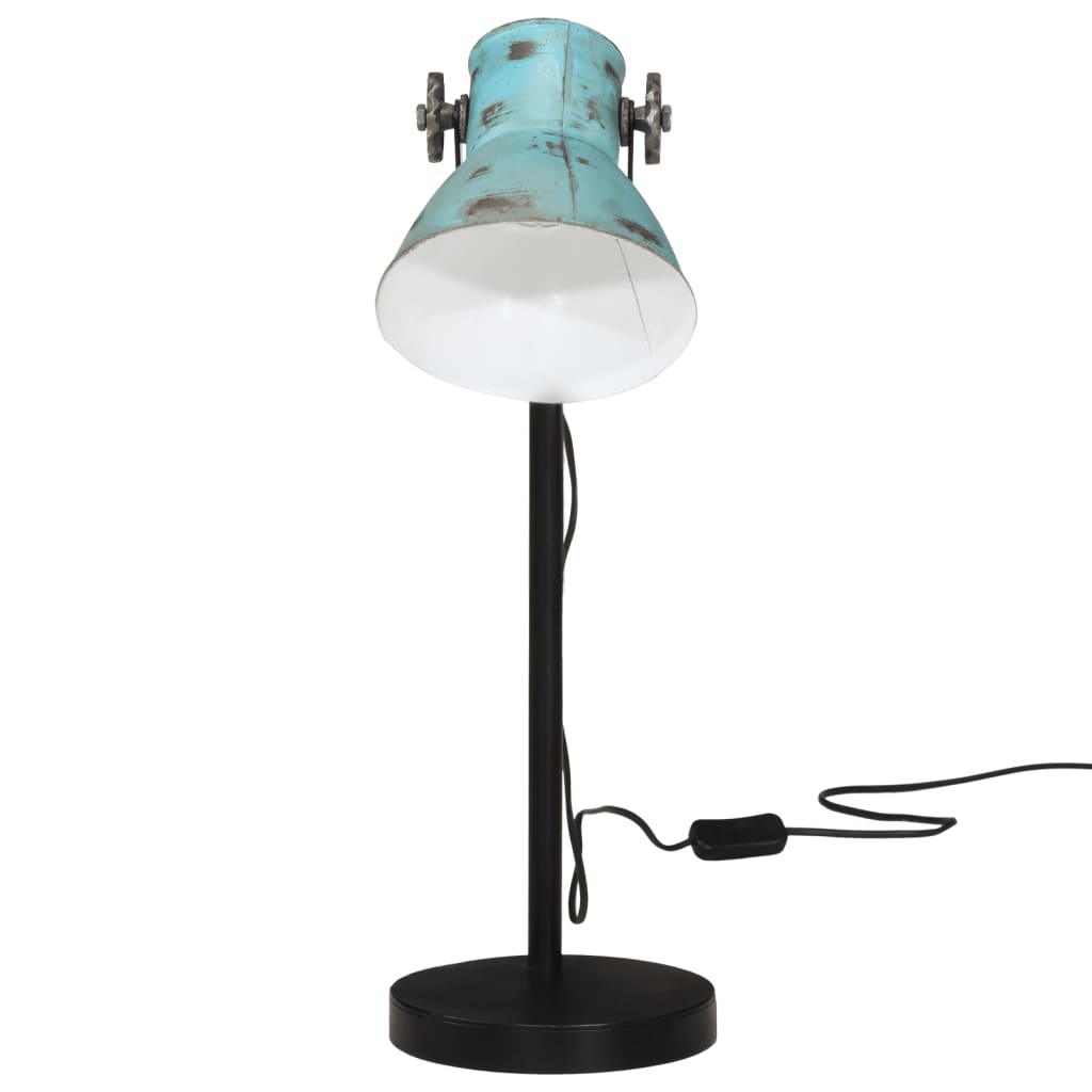 vidaXL Lampă de birou 25 W, albastru uzat, 17x17x60 cm, E27 vidaXL Lampă de birou 25 W, albastru uzat, 17x17x60 cm, E27