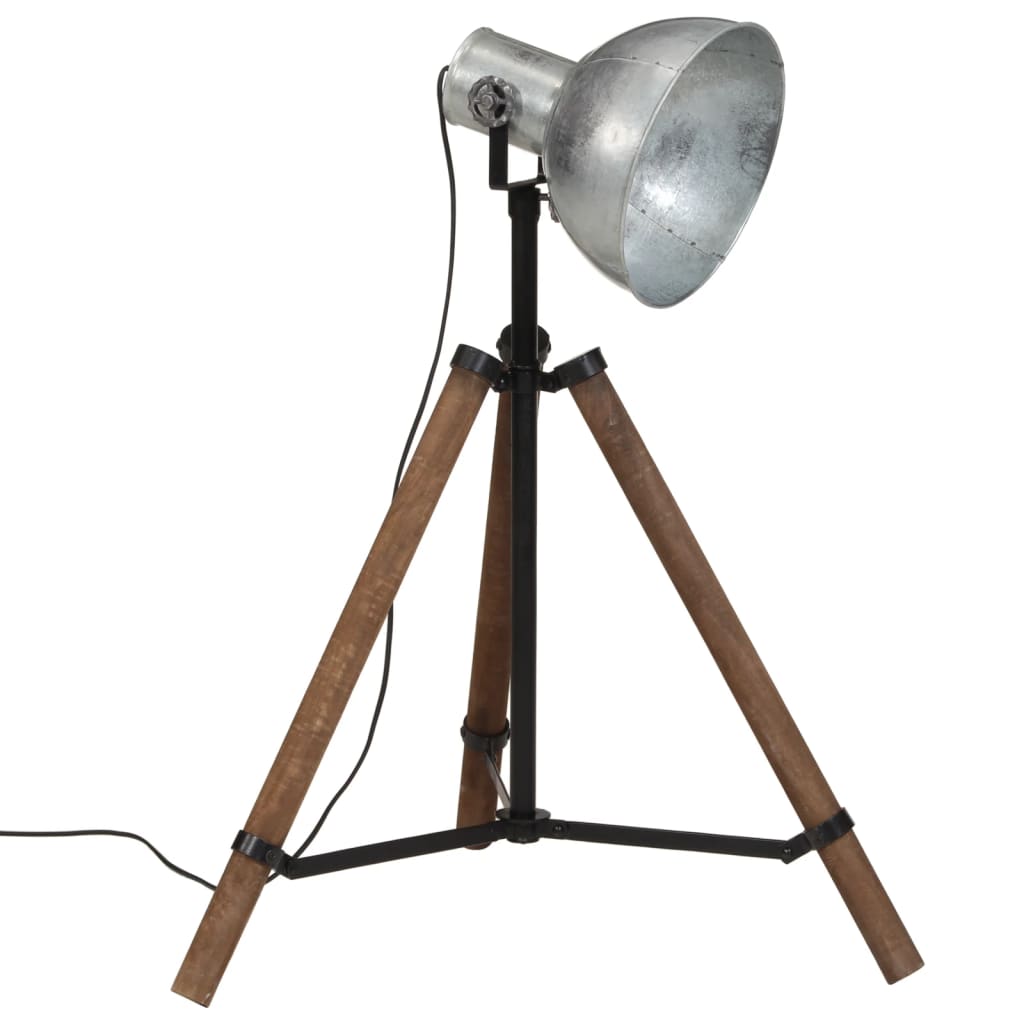vidaXL Lampă de podea 25 W, argintiu vintage, 75x75x90-150 cm, E27 vidaXL Lampă de podea 25 W, argintiu vintage, 75x75x90-150 cm, E27