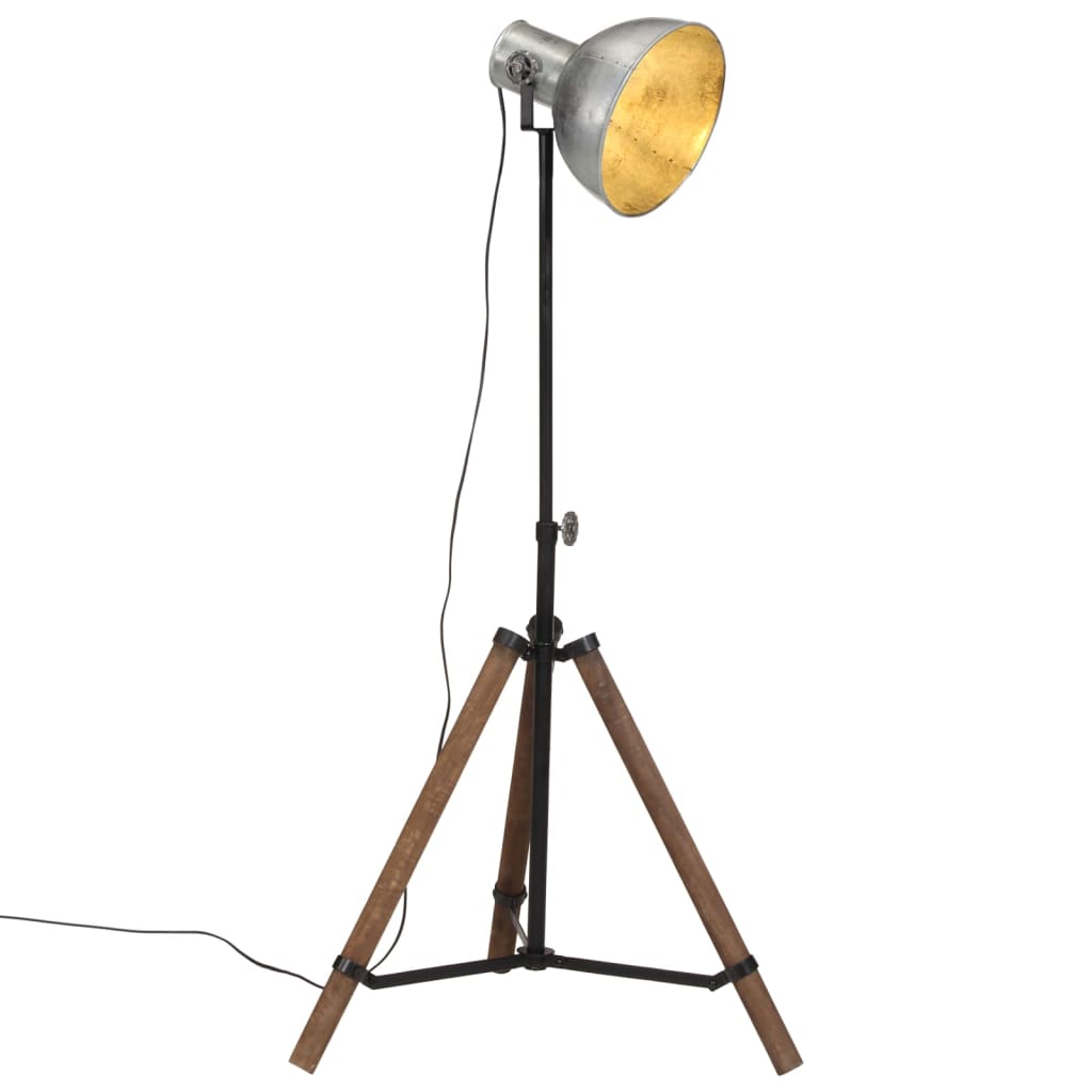 vidaXL Lampă de podea 25 W, argintiu vintage, 75x75x90-150 cm, E27 vidaXL Lampă de podea 25 W, argintiu vintage, 75x75x90-150 cm, E27