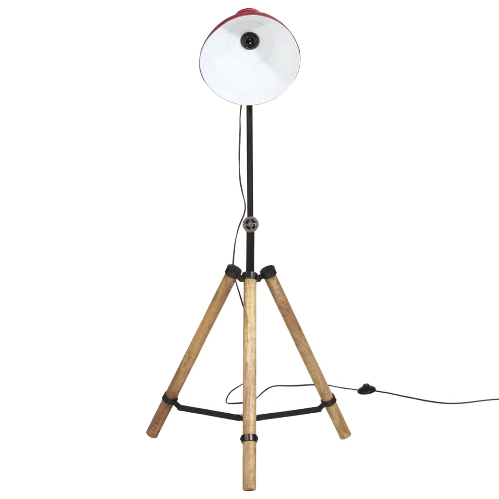 vidaXL Lampă de podea, 25 W, roșu uzat, 75x75x90-150 cm, E27 vidaXL Lampă de podea, 25 W, roșu uzat, 75x75x90-150 cm, E27