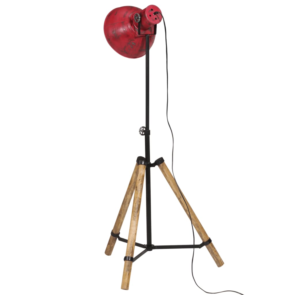 vidaXL Lampă de podea, 25 W, roșu uzat, 75x75x90-150 cm, E27 vidaXL Lampă de podea, 25 W, roșu uzat, 75x75x90-150 cm, E27