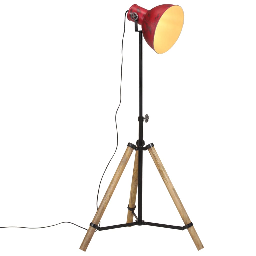 vidaXL Lampă de podea, 25 W, roșu uzat, 75x75x90-150 cm, E27 vidaXL Lampă de podea, 25 W, roșu uzat, 75x75x90-150 cm, E27