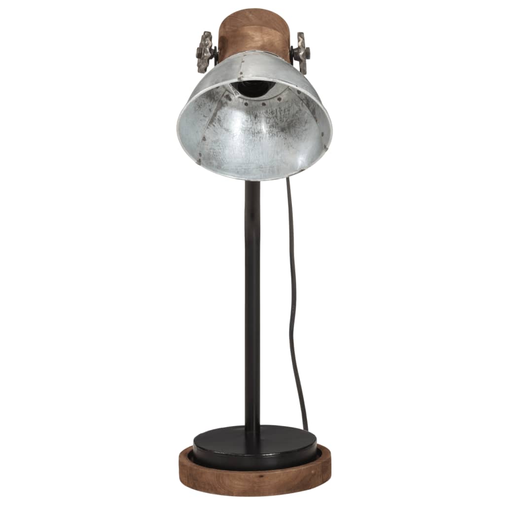 vidaXL Lampă de birou 25 W, argintiu vintage, 18x18x60 cm, E27 vidaXL Lampă de birou 25 W, argintiu vintage, 18x18x60 cm, E27