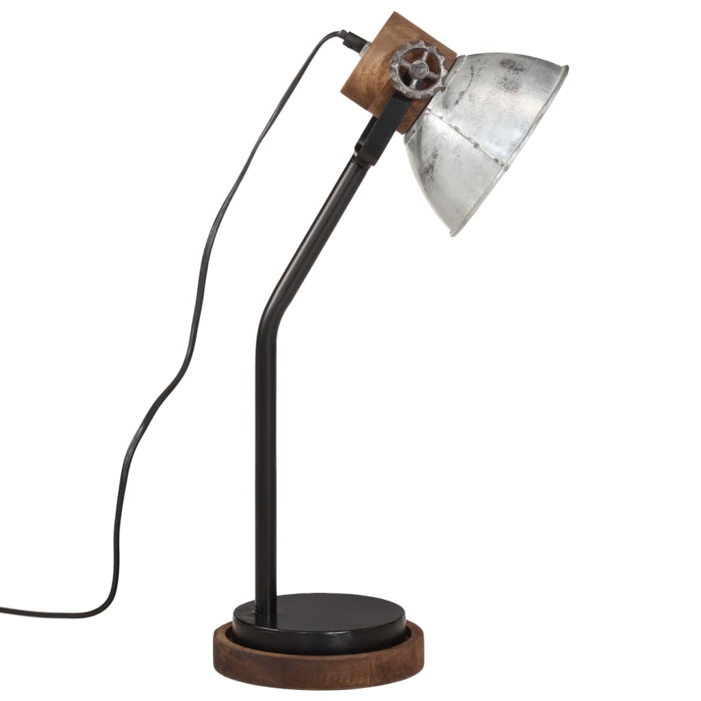 vidaXL Lampă de birou 25 W, argintiu vintage, 18x18x60 cm, E27 vidaXL Lampă de birou 25 W, argintiu vintage, 18x18x60 cm, E27