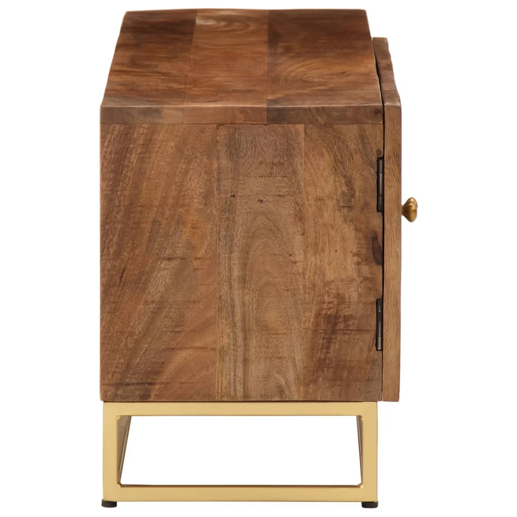 vidaXL Comodă TV, 110x30x40 cm, lemn masiv de mango brut și fier vidaXL Comodă TV, 110x30x40 cm, lemn masiv de mango brut și fier