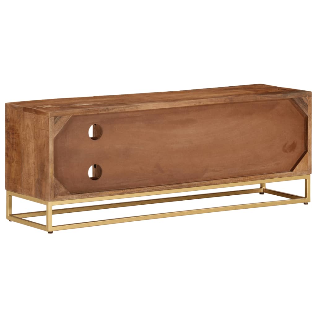 vidaXL Comodă TV, 110x30x40 cm, lemn masiv de mango brut și fier vidaXL Comodă TV, 110x30x40 cm, lemn masiv de mango brut și fier