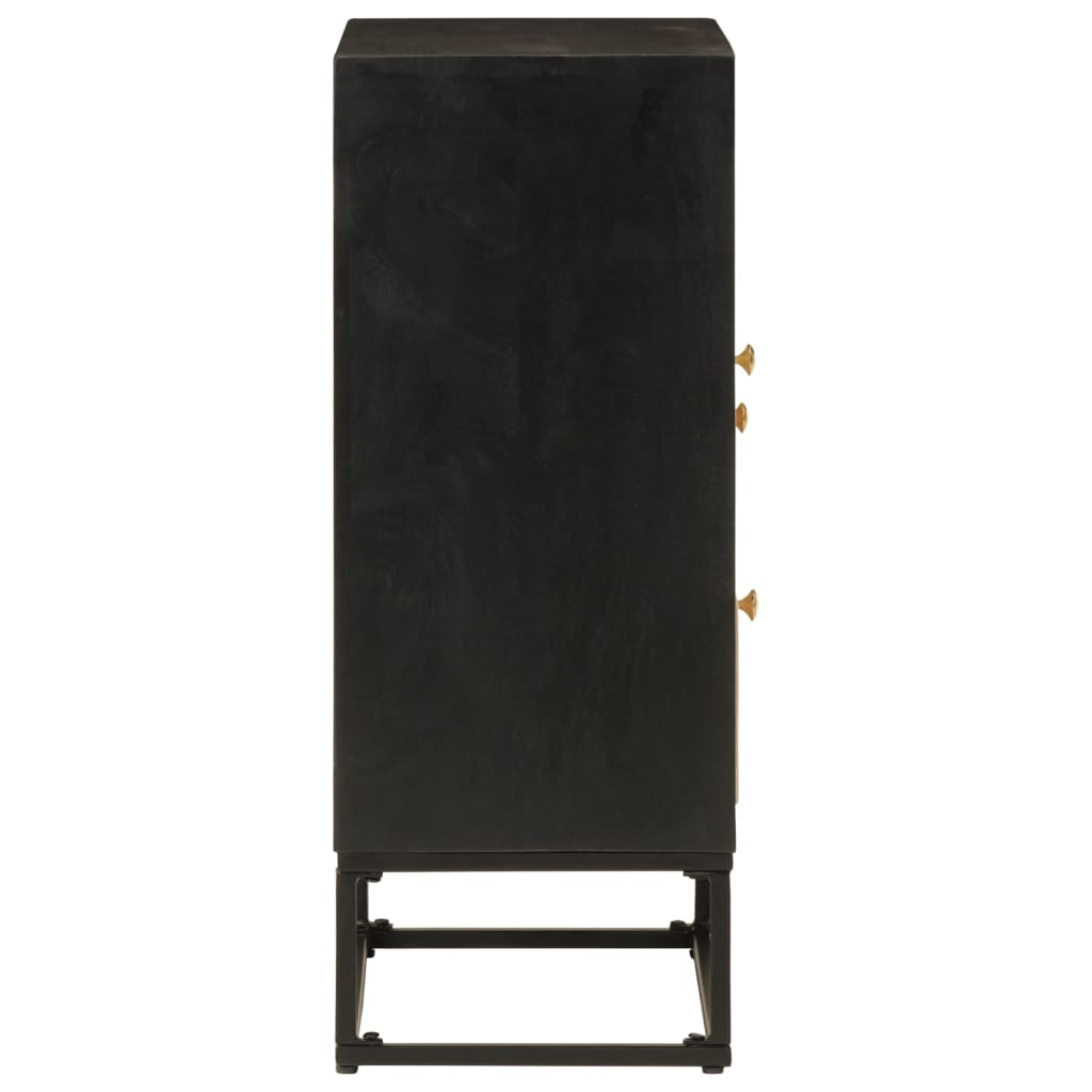 vidaXL Servantă, negru, 55x30x76 cm, lemn masiv de mango și fier vidaXL Servantă, negru, 55x30x76 cm, lemn masiv de mango și fier